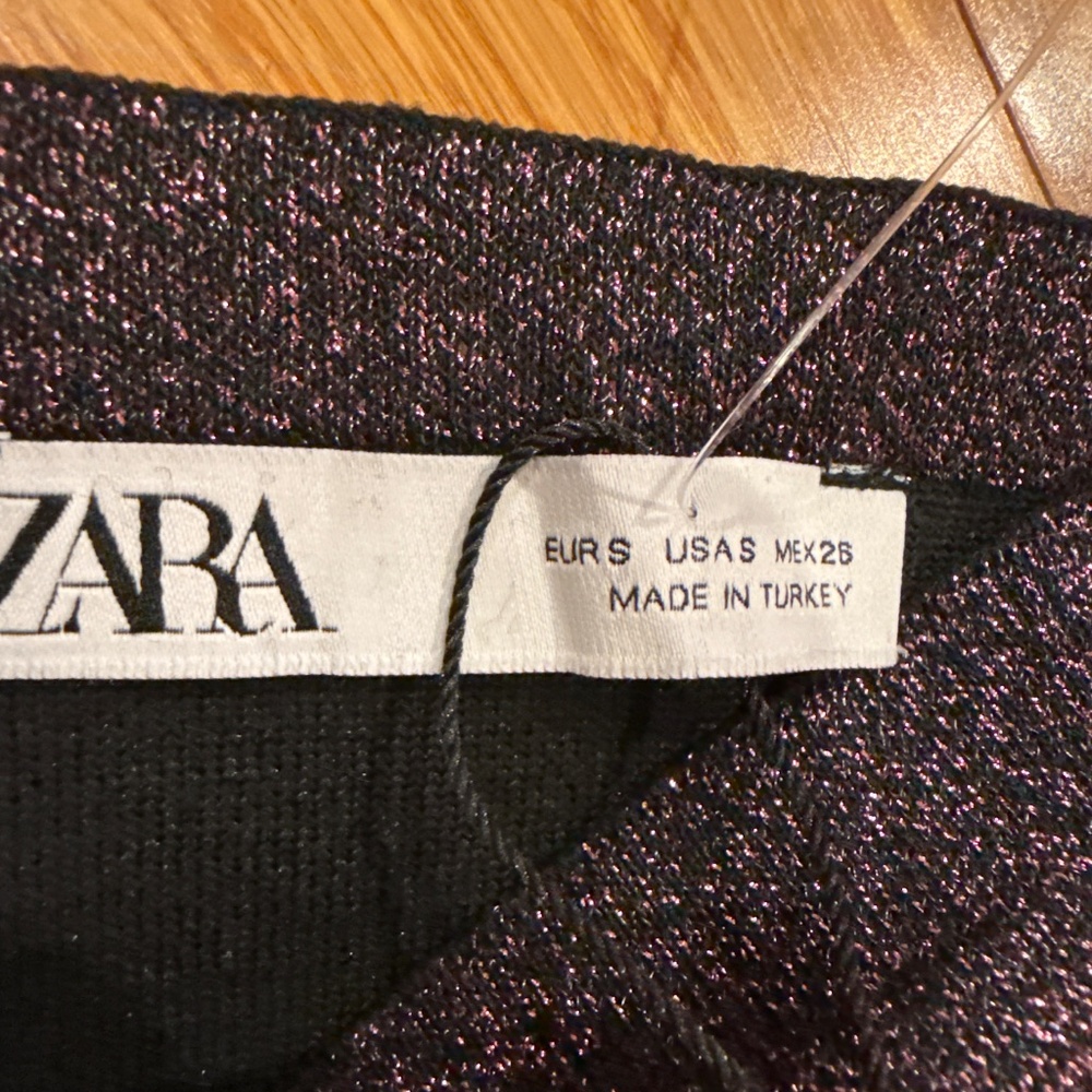 ZARA Purple Sparkly Bandeau CropTop - Picture 3 of 5